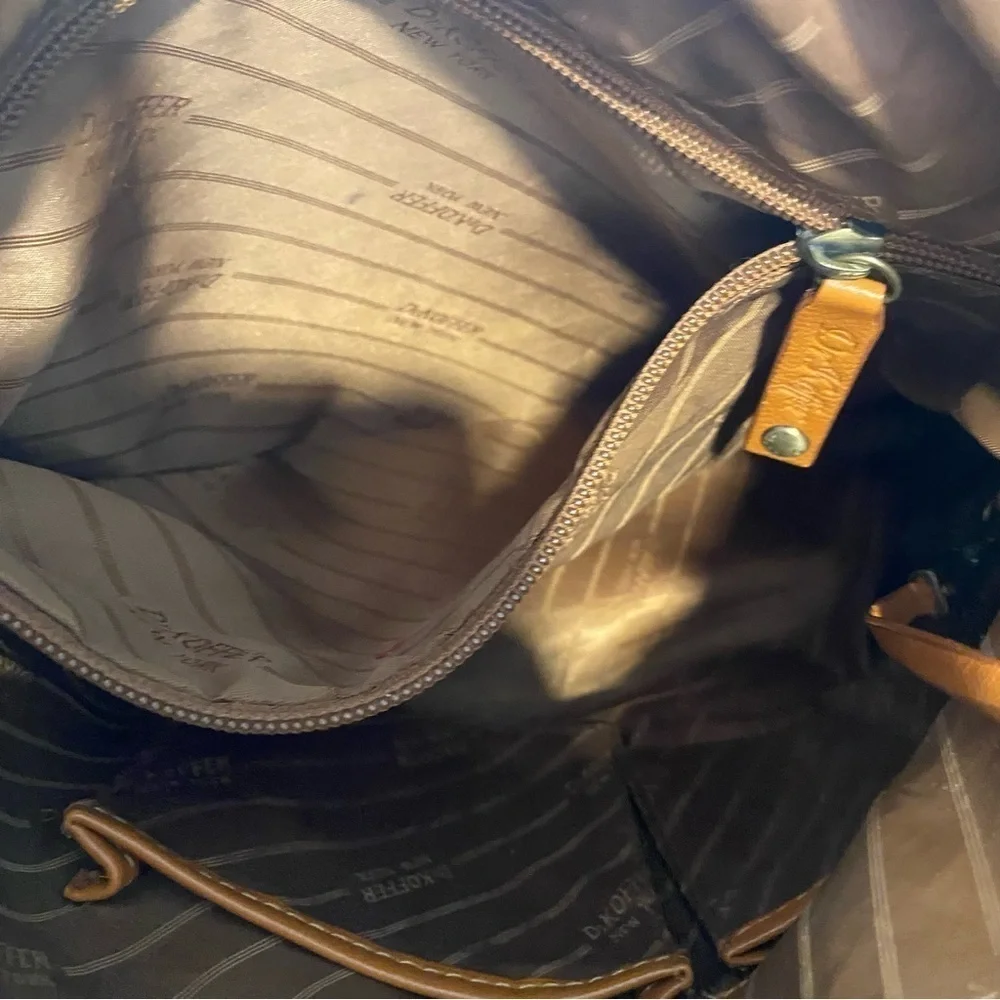 Dr. Koffer Tan Leather Satchel Structured Design Double Handles w/ Coin Purse